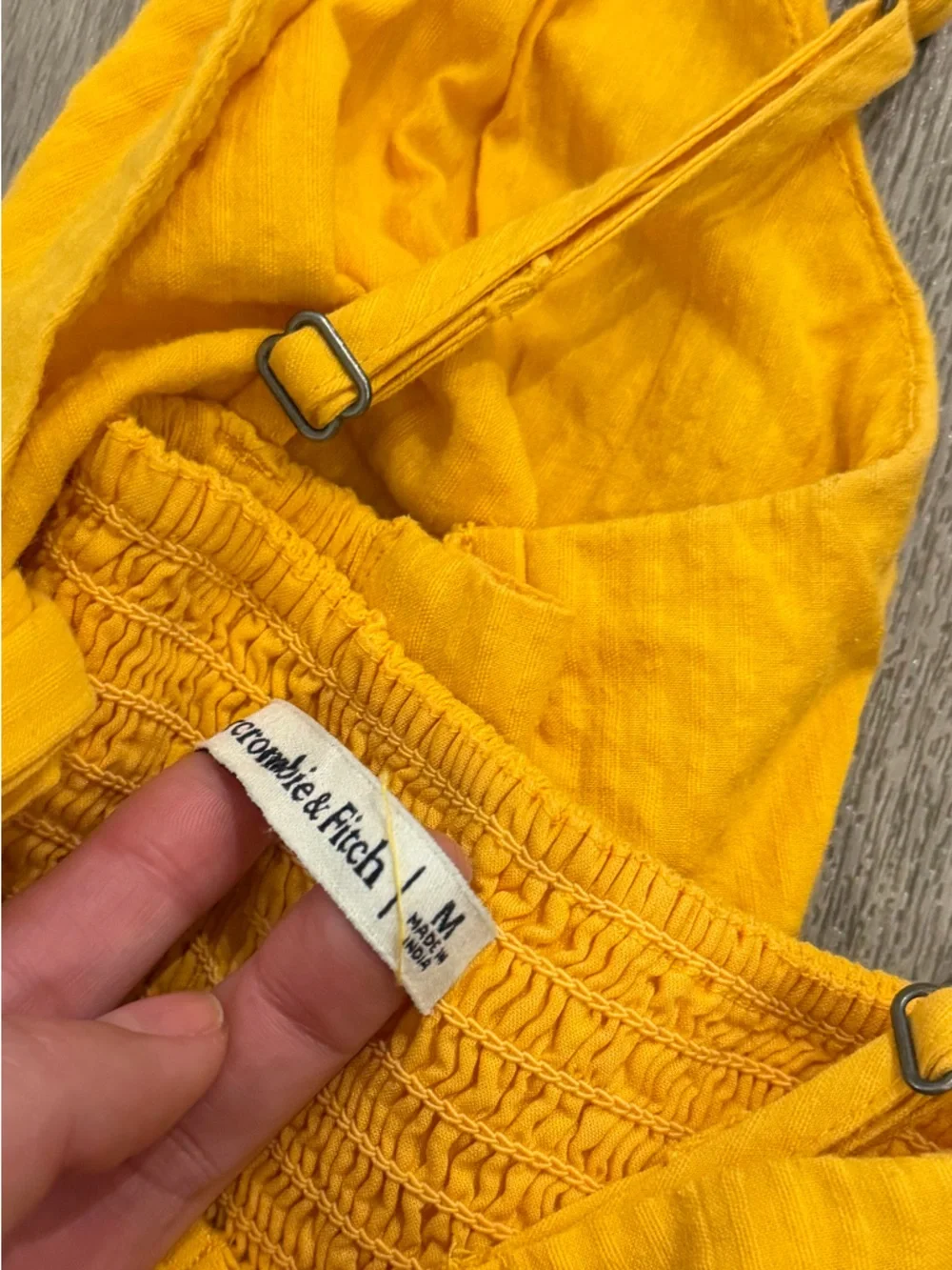 Abercrombie & Fitch Yellow V-Neck Tiered Maxi Dress